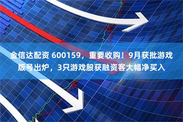 金信达配资 600159，重要收购！9月获批游戏版号出炉，3只游戏股获融资客大幅净买入